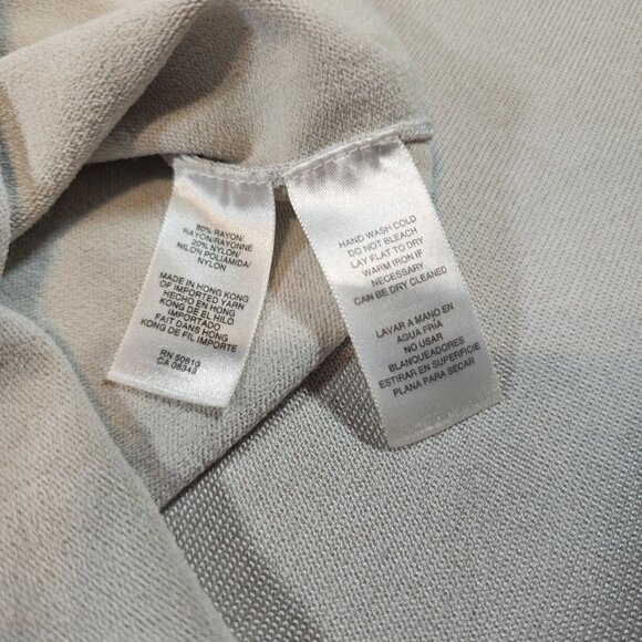 Anne Klein Silver/Gray Metallic Sleeveless Knit Scoop Neck Top Large - Picture 5 of 6